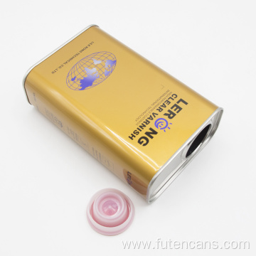 Engine Oil Tin Can with Plastic Lid